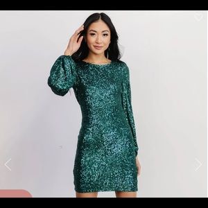 Paige Sequin Mini Dress | Green